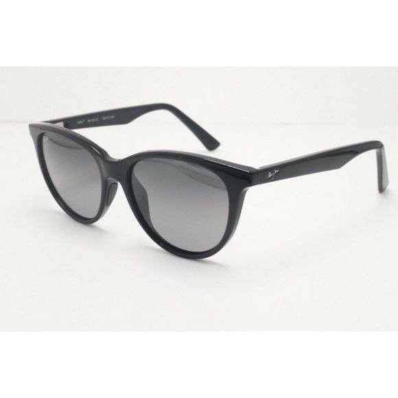 Maui Jim Cathedrals MJ 782-02 Cat Eye Black Polarized Sunglasses Gray Lens (A)